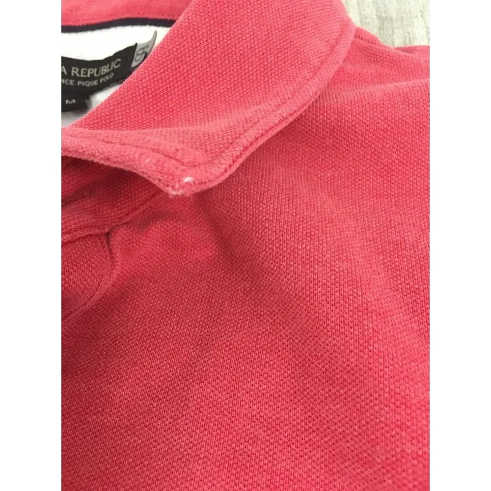 Banana Republic Performance Pique Polo Shirt Light Red Pink Mens M